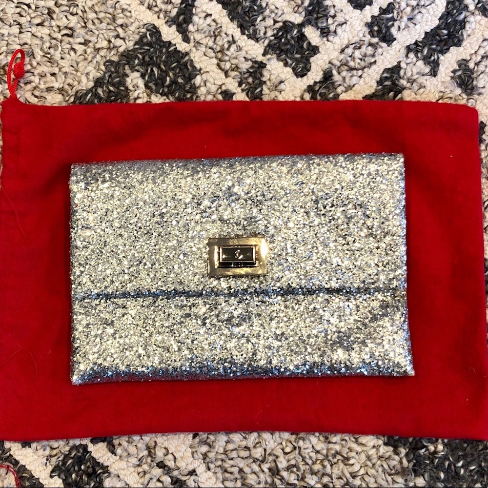 Anya Hindmarch glitter clutch